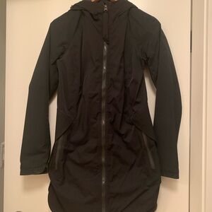 Lululemon long black raincoat size small
